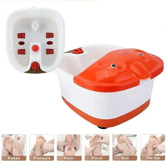 Foot massager with heat and bubble therapy