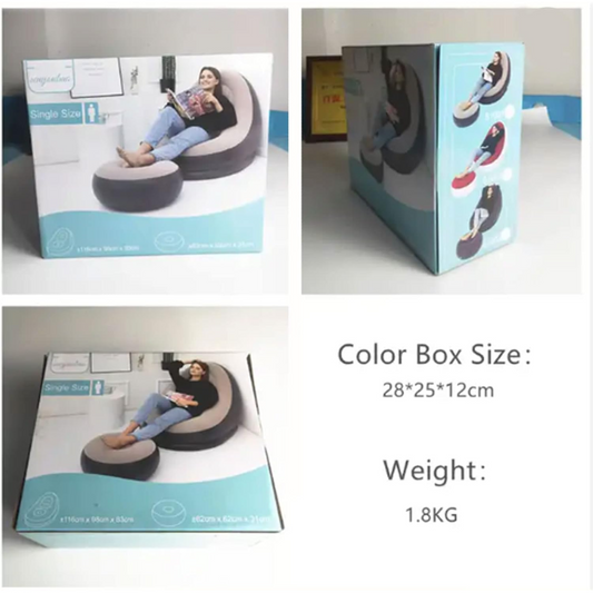 Inflatable Flocking Sofa With Footstool