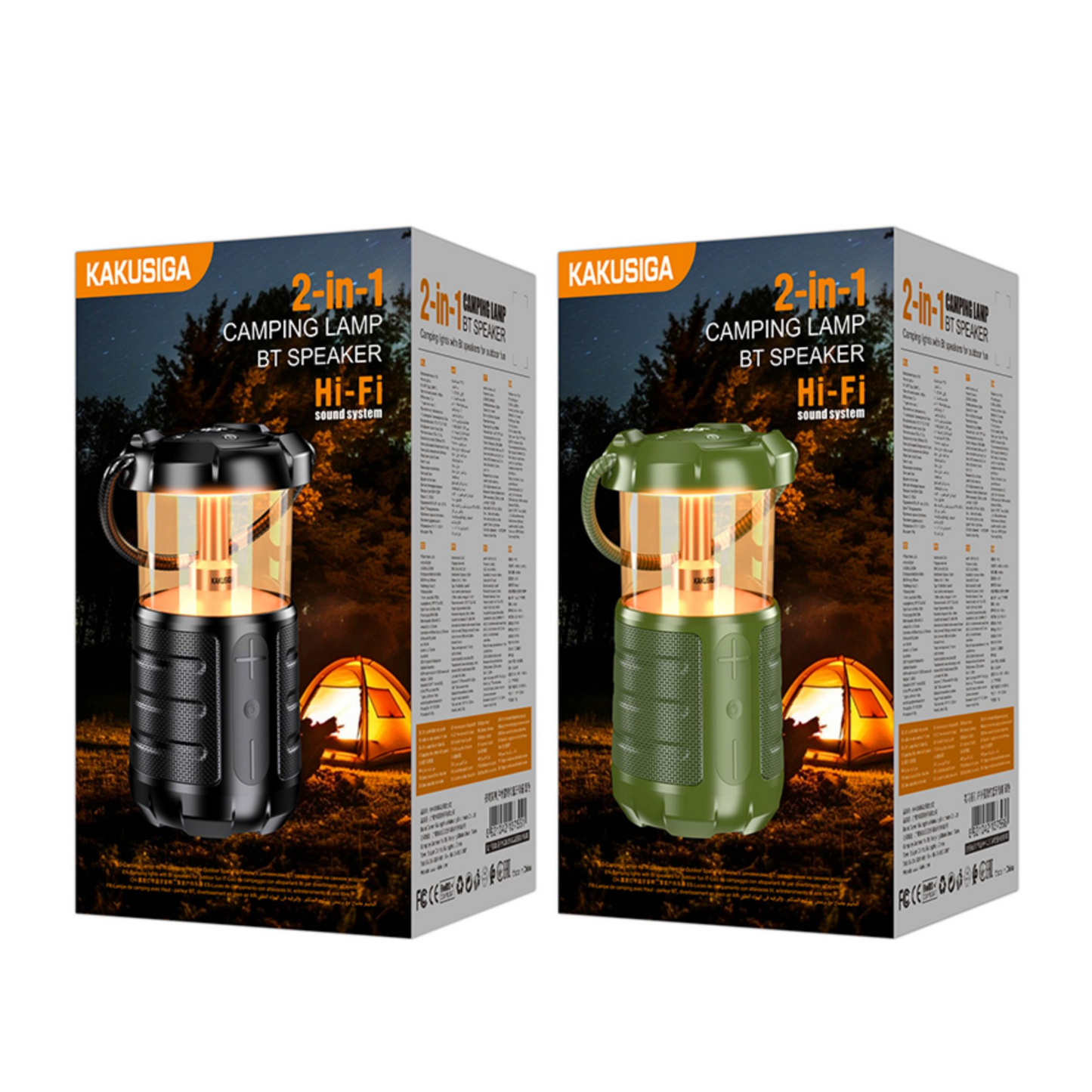 KAKUSIGA Portable LED Camping Lantern Bluetooth Speaker 15W