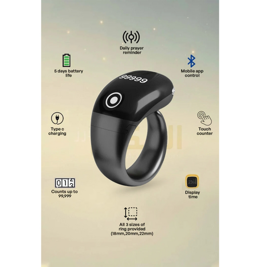 Smart Zikr Ring Digital Tasbih Counter with OLED Display SXH-S7