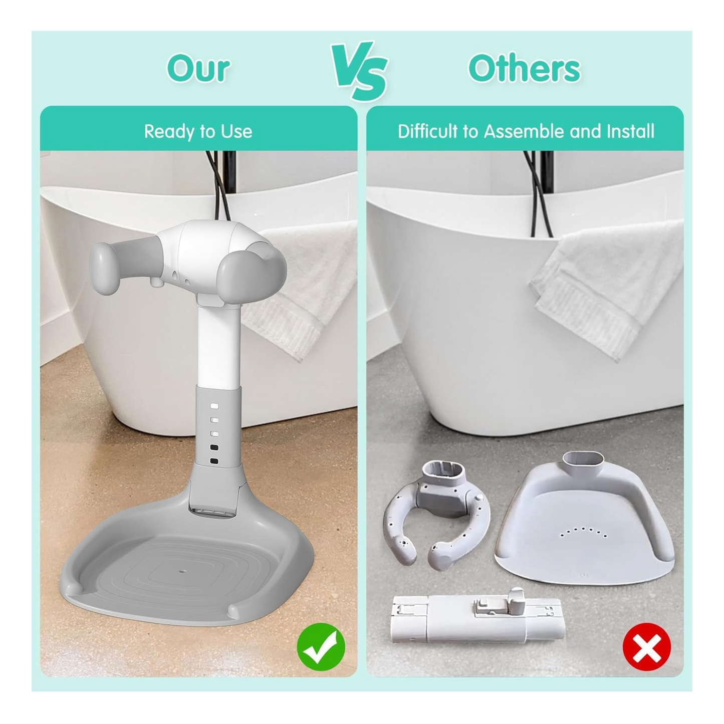 Adjustable Baby Bath Support Stand with Anti-Slip Base