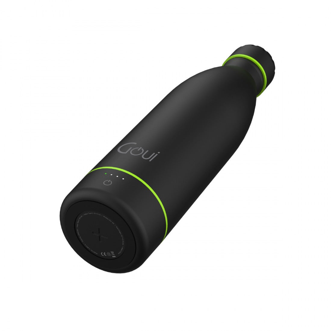 Goui Loch Stainless Steel Water Bottle with Wireless Charger- Black