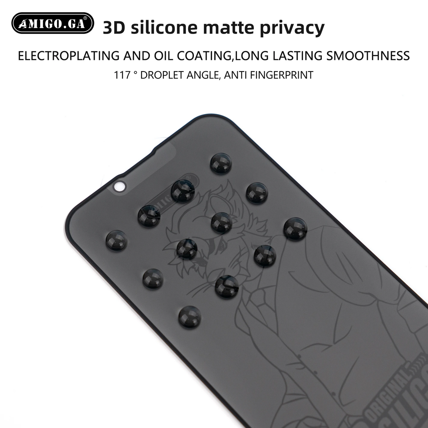 3D silicone matte privacy Screen Protector for iphone 14 pro max