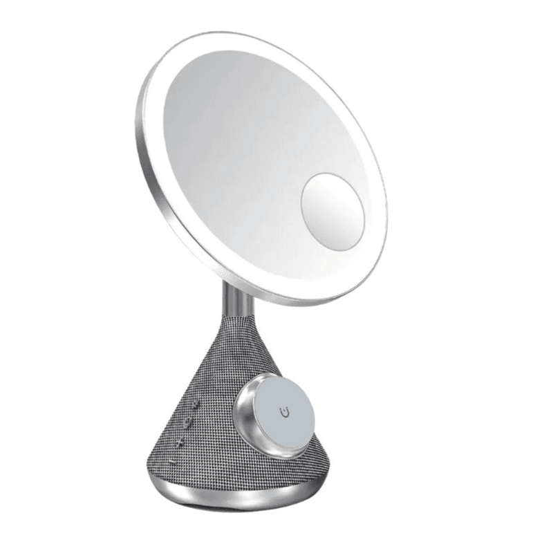 Porodo Zoomed Mirror With Speaker & Wireless Charger-Silver