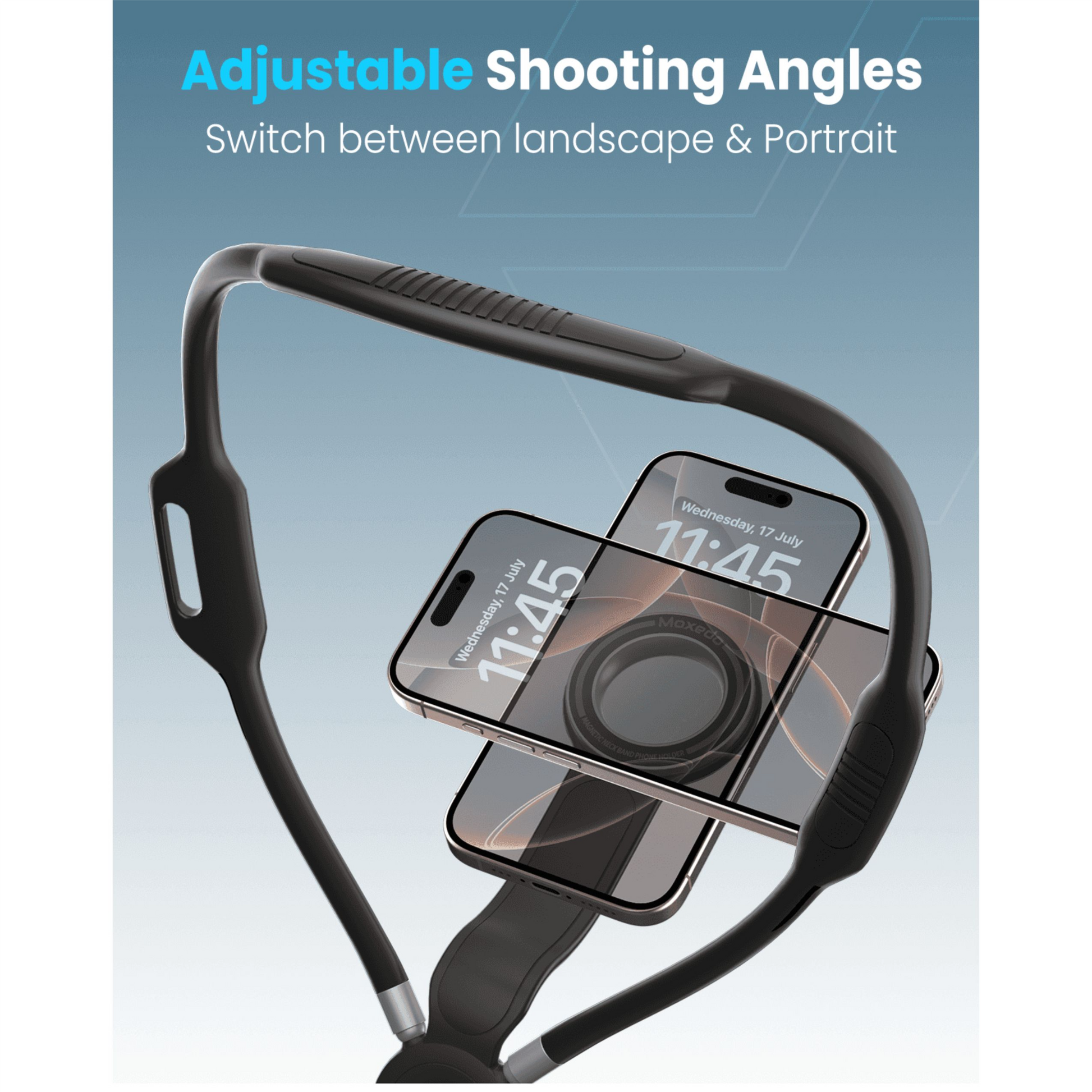 Moxedo Magnetic Neck Band Adjustable Phone Mount Moxedo Magnetic Neck Band Adjustable Phone Mount