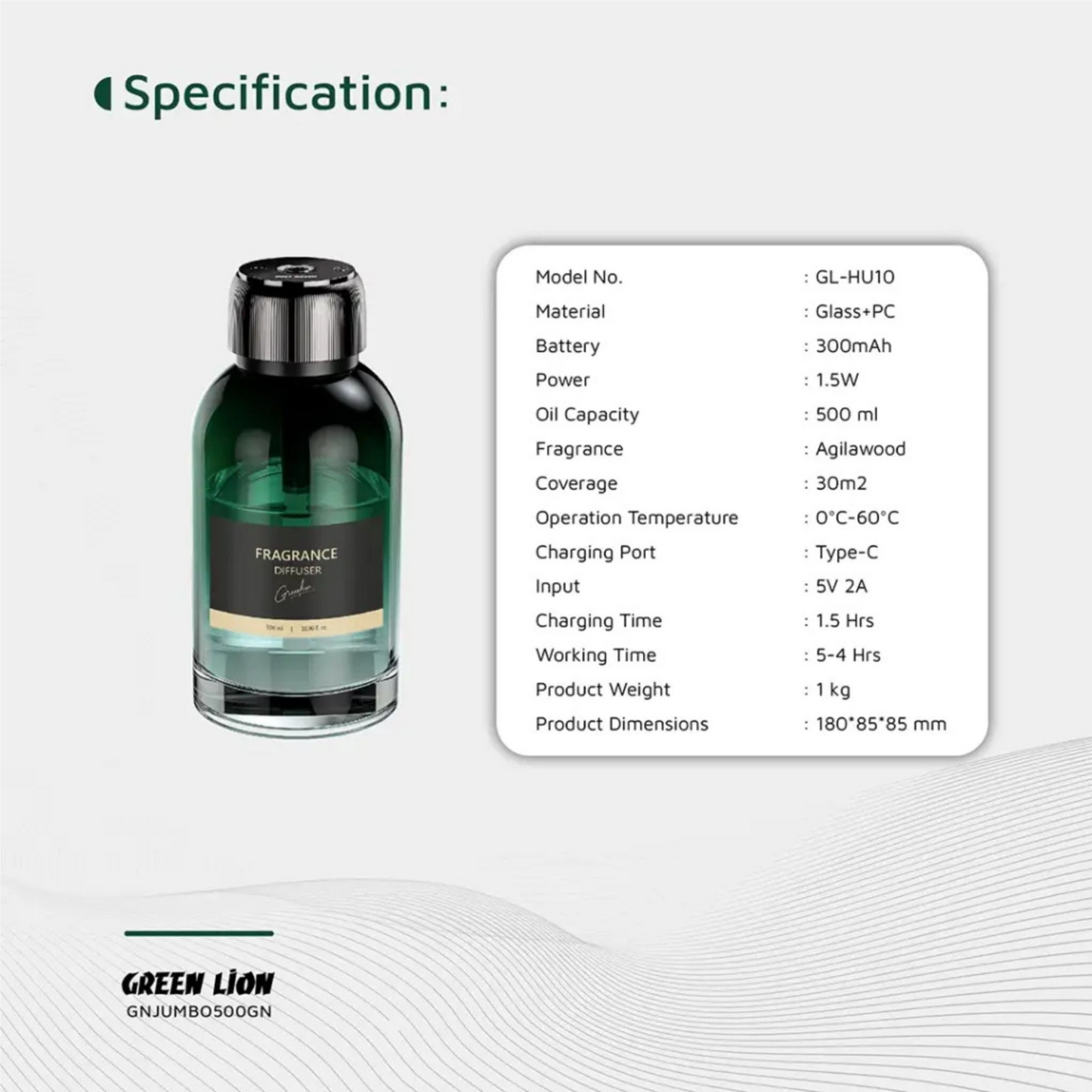 Green Lion Jumbo Aroma Diffuser 500ml