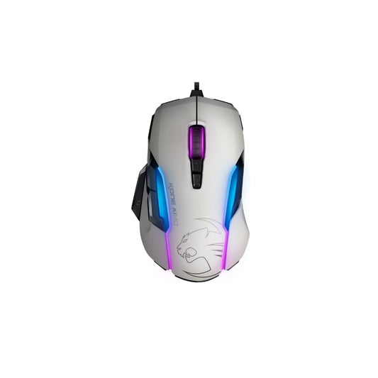روكات Kone AIMO ماوس ألعاب RGB بدقة ١٢٠٠٠ DPI - أبيض