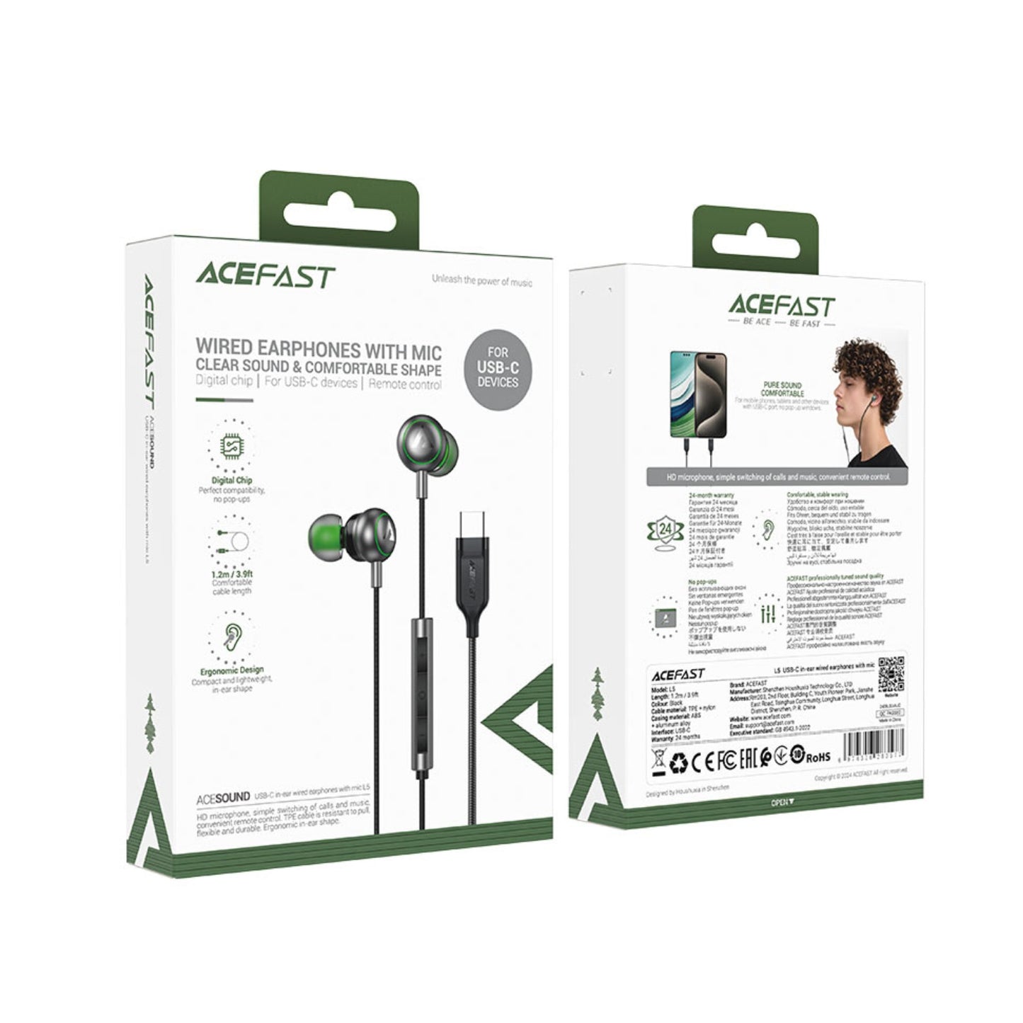 سماعات سلكية ACEFAST L5 مع ميكروفون (USB-C)