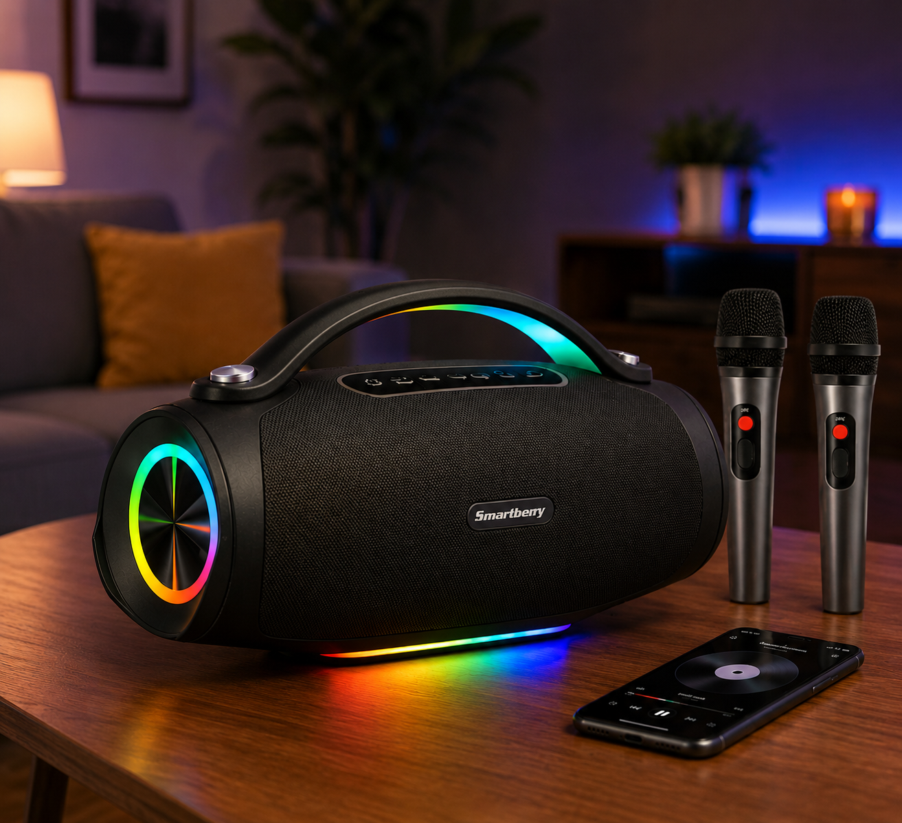 Wireless Karaoke Speaker With Dual Microphones