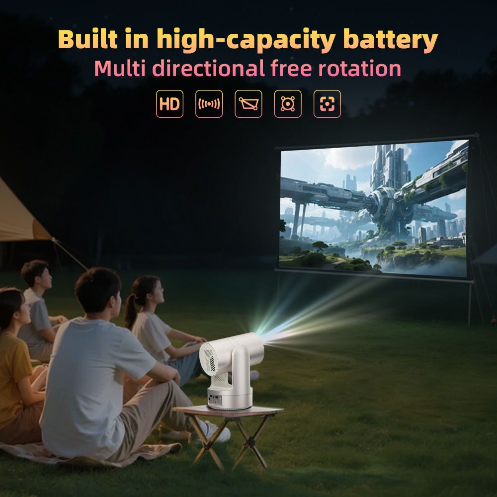 Smartbarry Rechargeable 4K Hdr Smart Projector Ht25