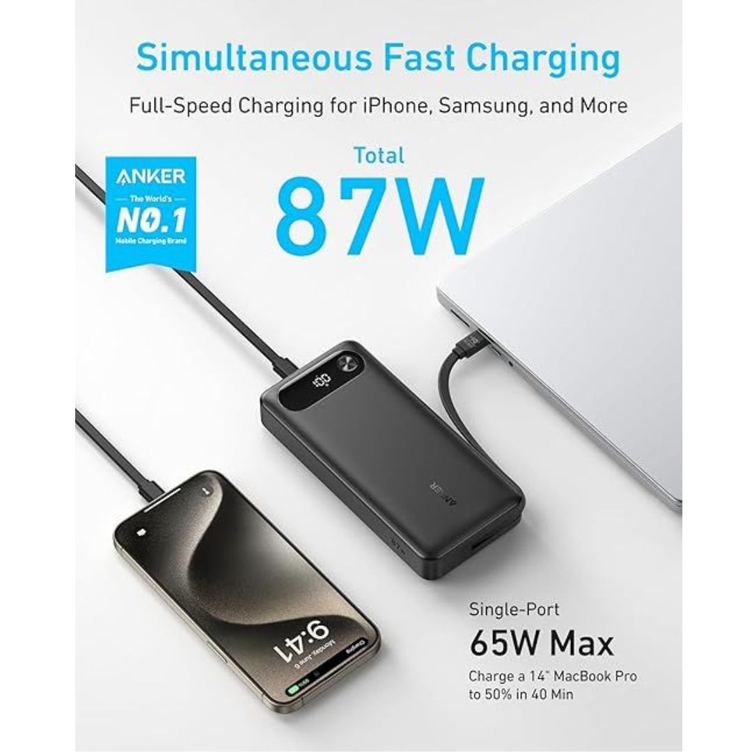 Anker 65W Two Way Power with Build in Cable-20K mAh