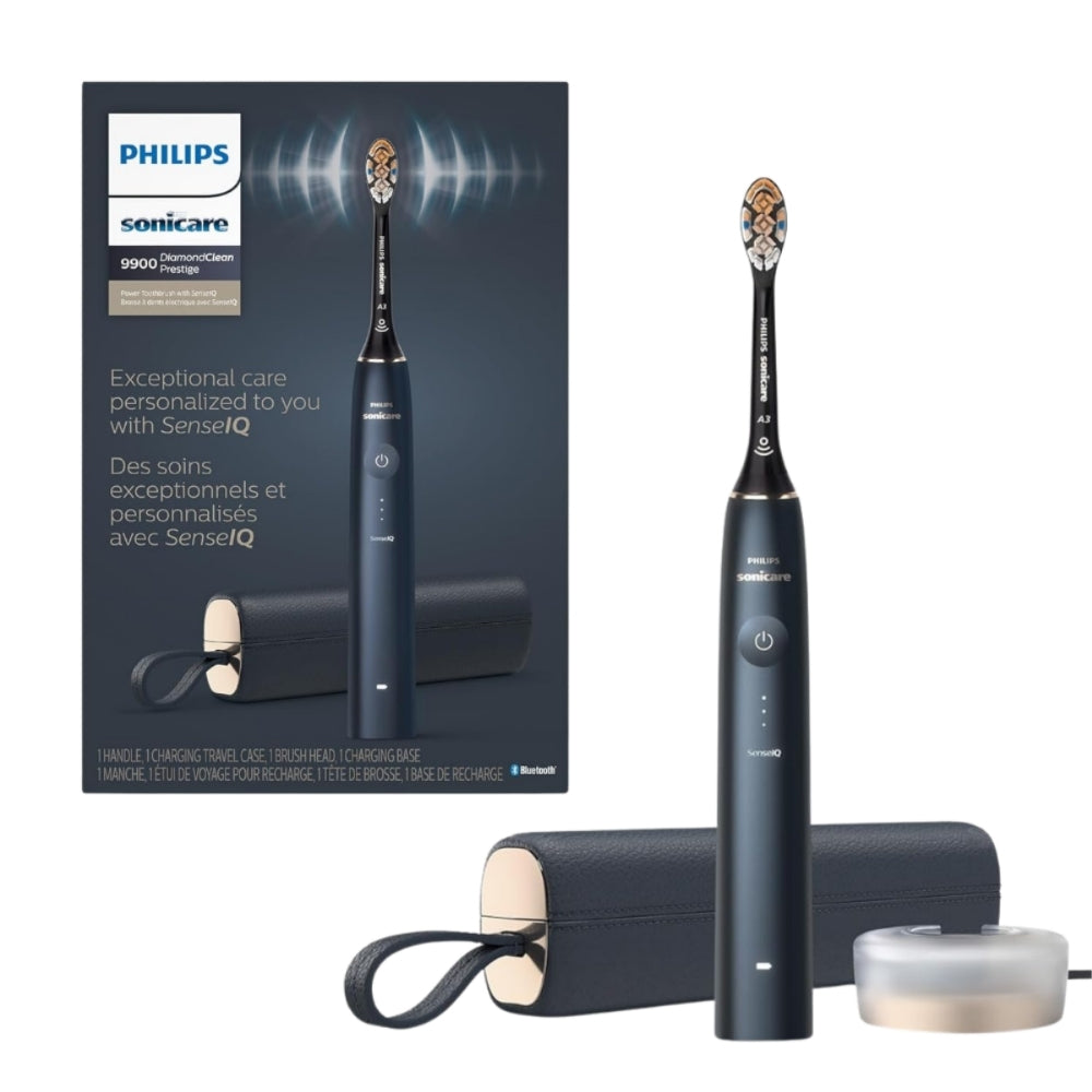 فيليبس Sonicare Prestige 9900 HX9990/12 فرشاة أسنان كهربائية ذكية بالذكاء الاصطناعي - أزرق منتصف الليل