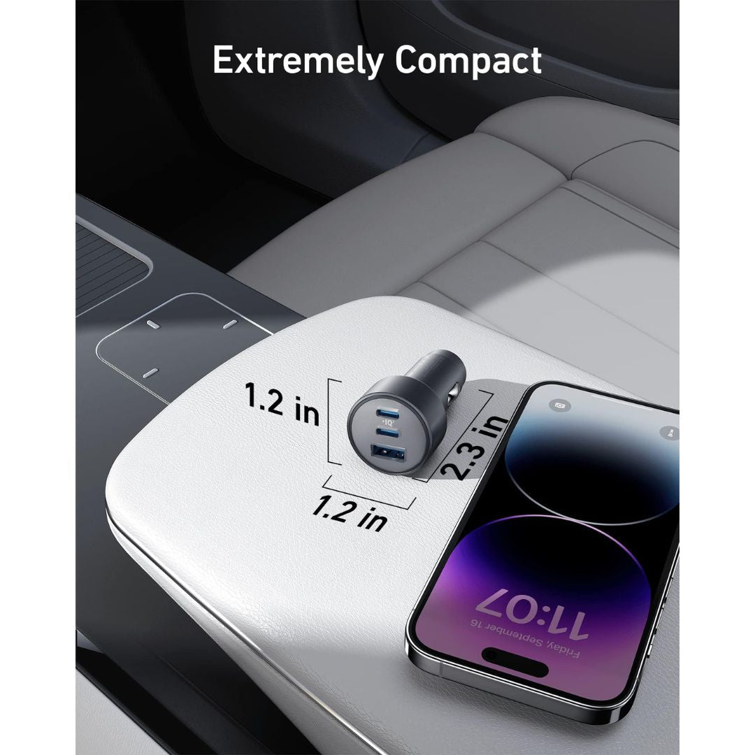 67W Triple-Port Car Charger With USB-C Cable-Anker