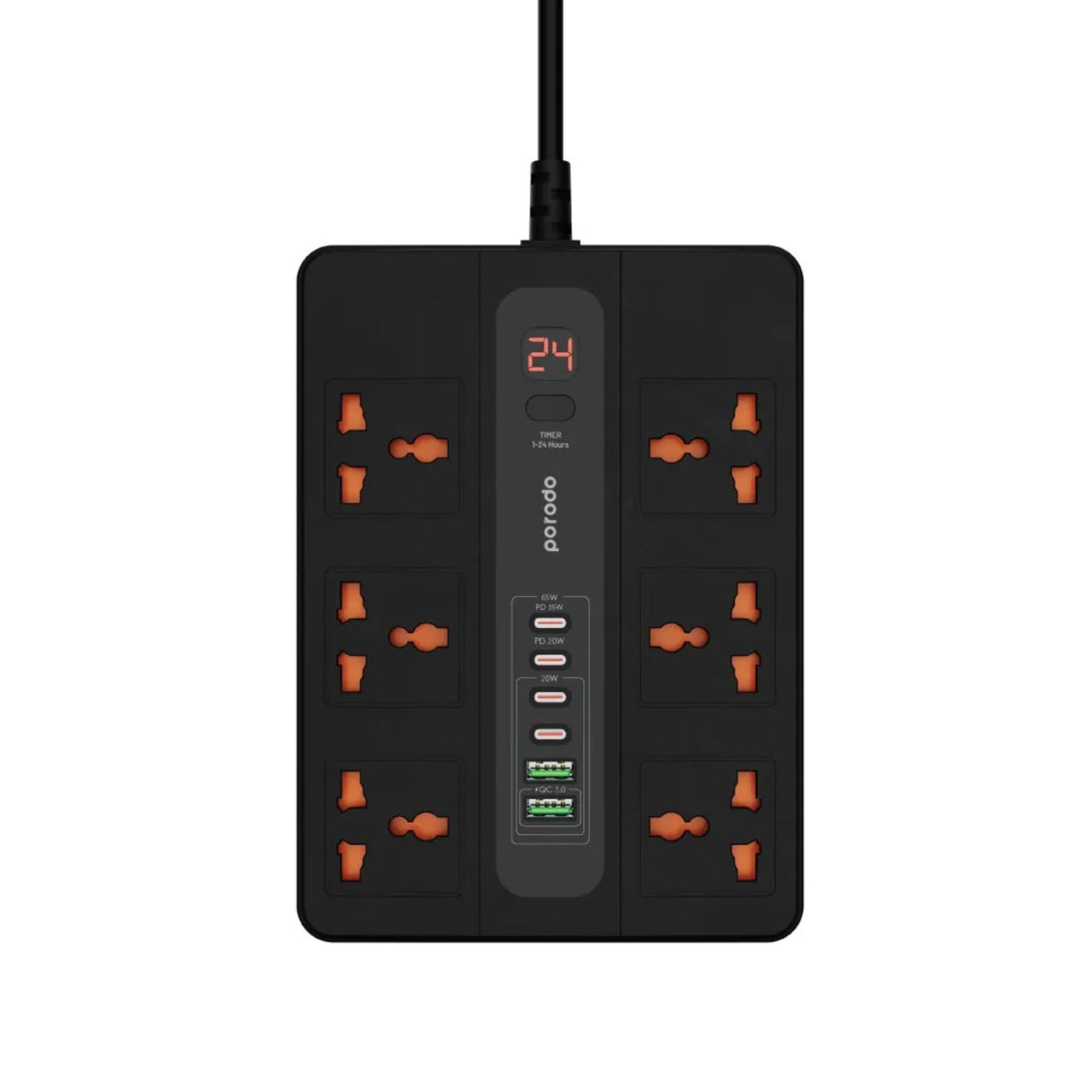 Porodo Multi-Port power Strip with with 3M Cord