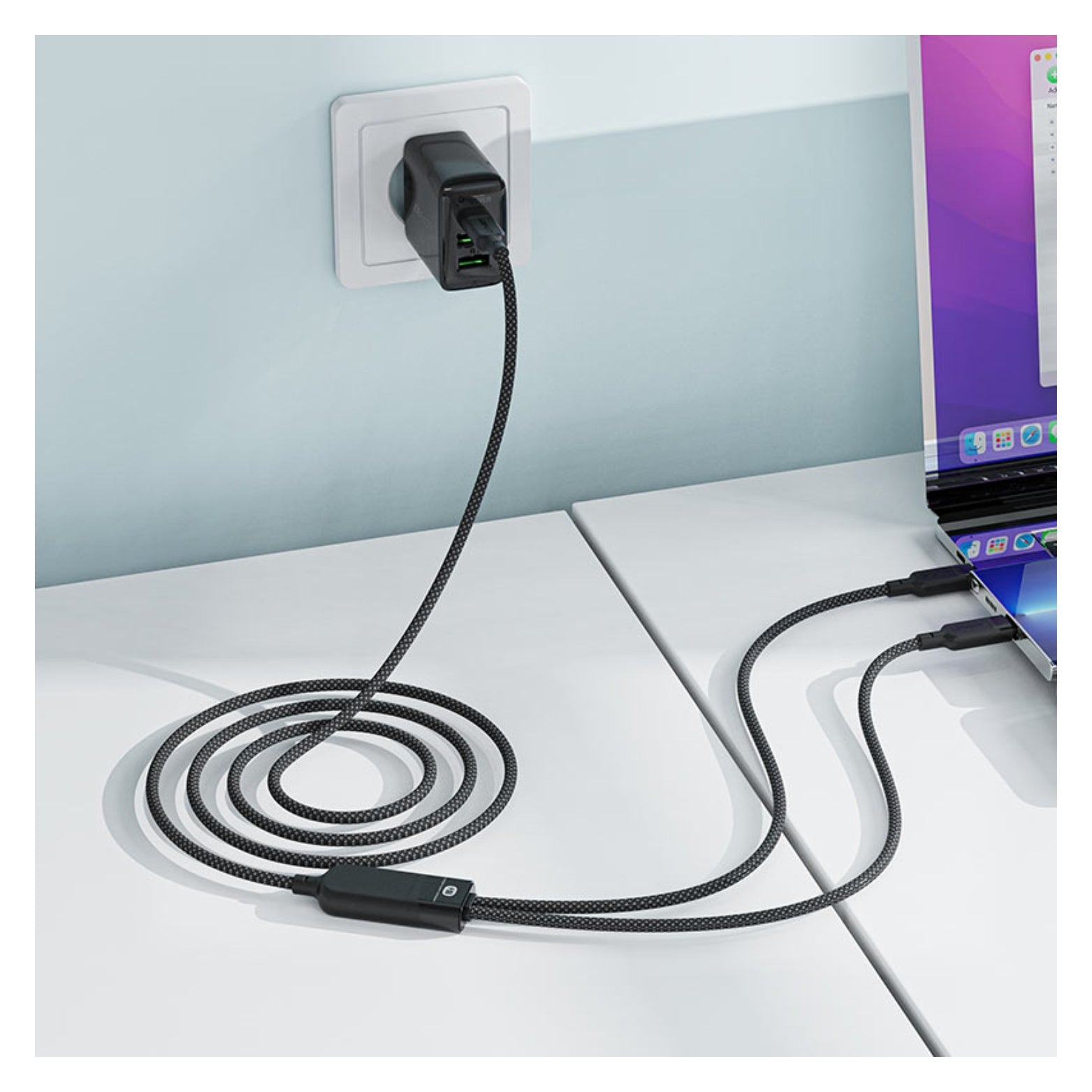 ACEFAST كابل USB-C إلى USB-C مزدوج 100W - طول 1.2 متر ACEFAST كابل USB-C إلى USB-C مزدوج 100W - طول 1.2 متر