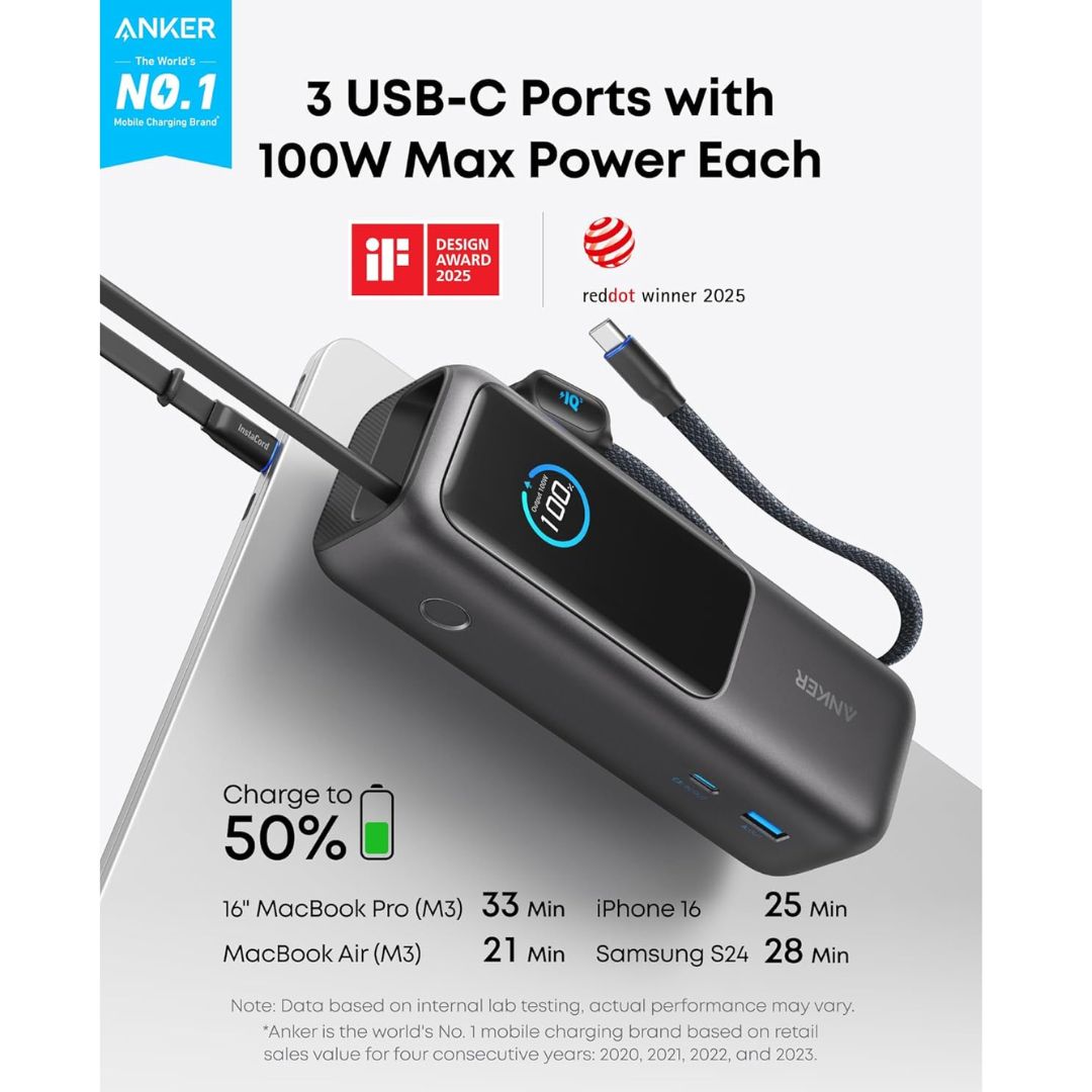 Anker 165W Power Bank 25000 mAh With Cable