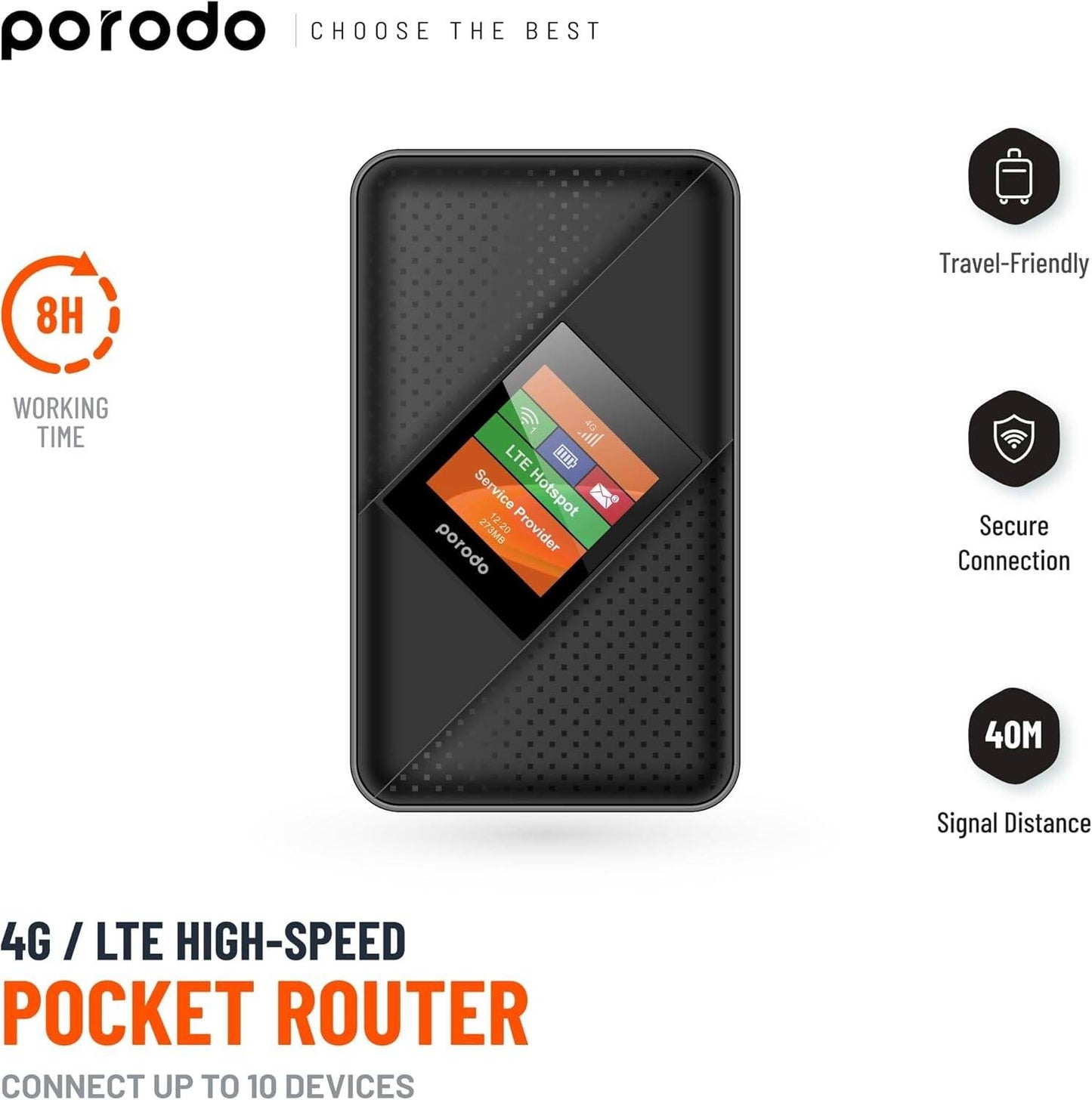 راوتر جيب عالي السرعة 4G/LTE من بورودو