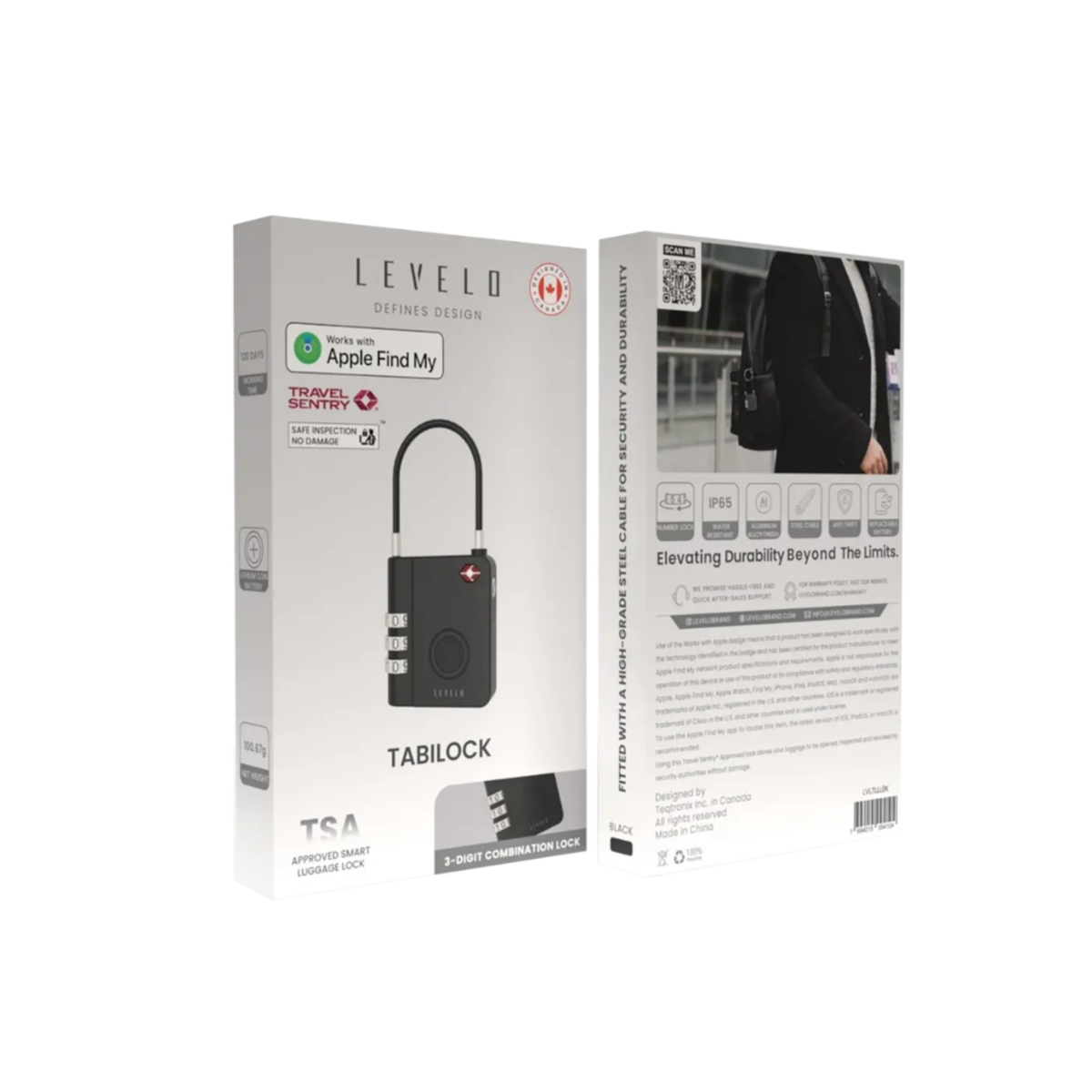 Levelo Smart TSA Luggage Lock with Apple Find My Tracker
