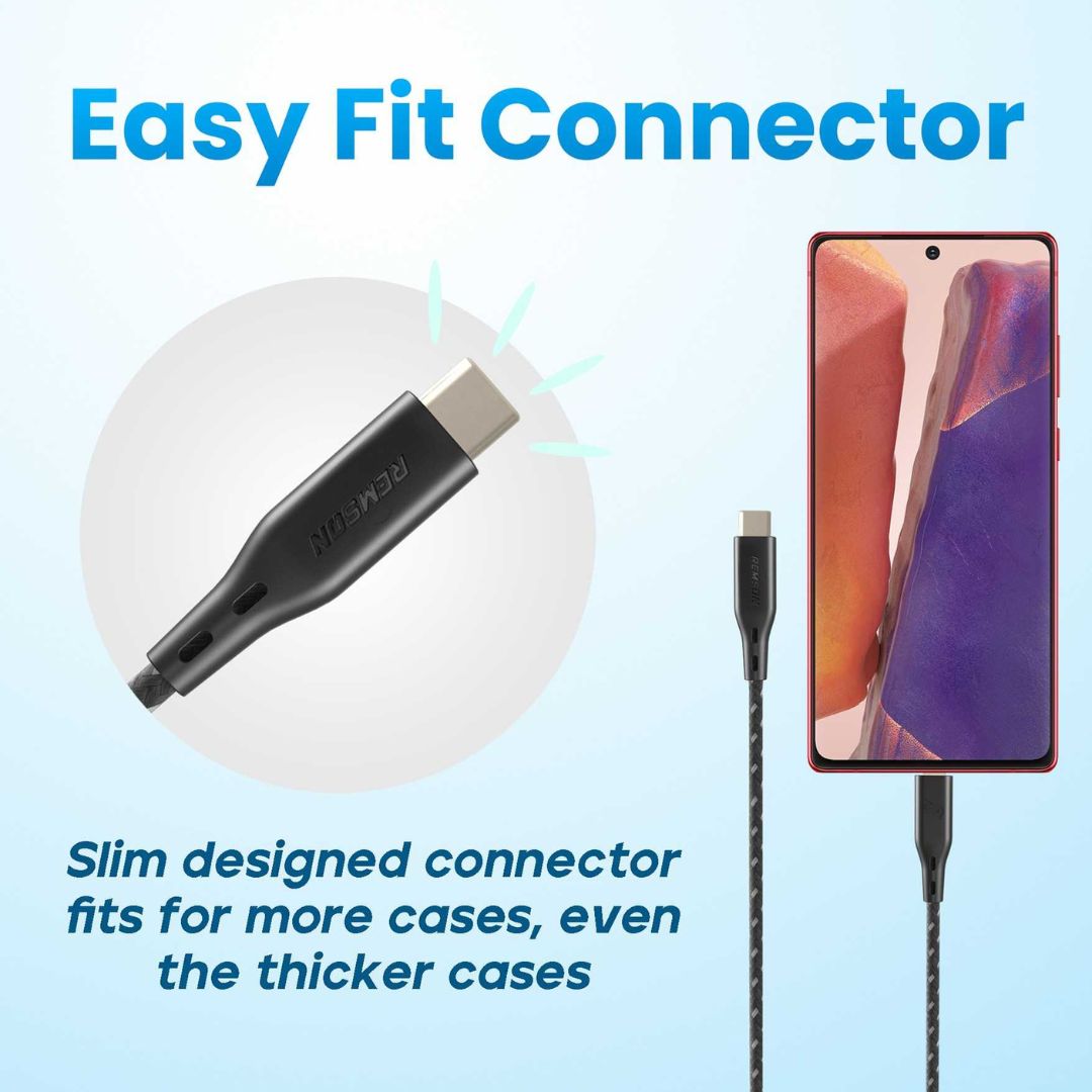 Cable Nylon Braided Type-C to Type-C 3m - Remson Cable Nylon Braided Type-C to Type-C 3m - Remson