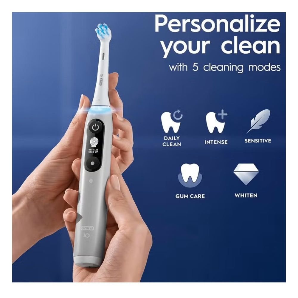 فرشاة أسنان كهربائية Oral-B iO Series 6N مزوّدة بتقنية الذكاء الاصطناعي – أبيض