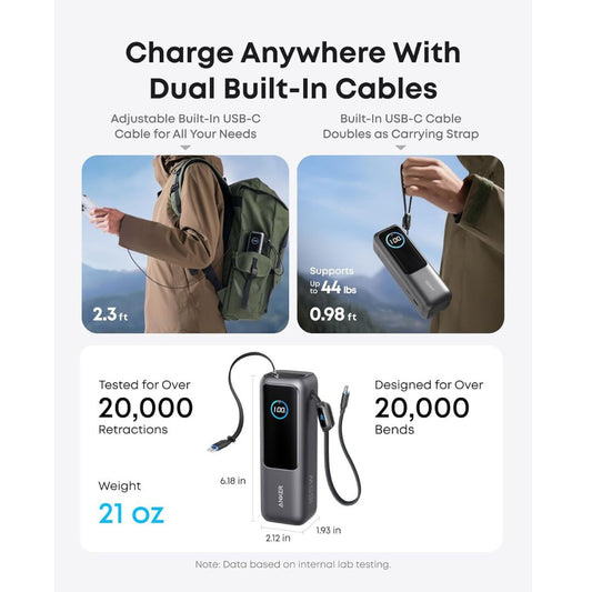 Anker 165W Power Bank 25000 mAh With Cable