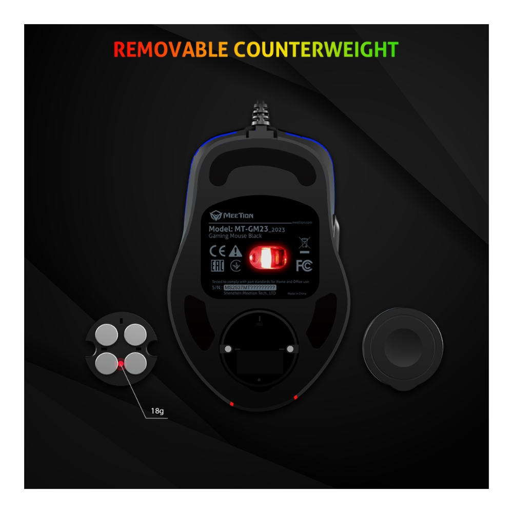 Meetion GM230 RGB Gaming Mouse 12800 DPI