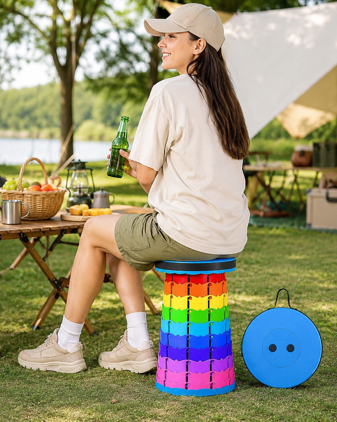 Foldable Telescoping Stool
