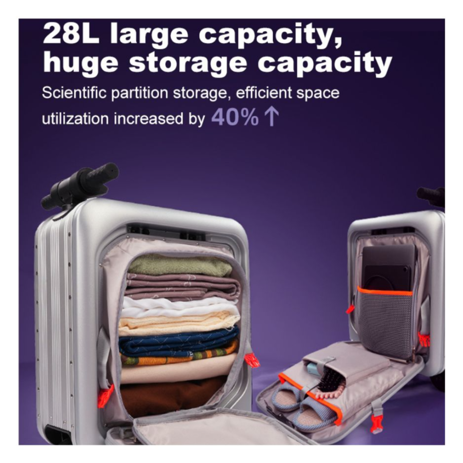 BEKE 20" Smart Rideable Electric Luggage with App Control,Lifting Handle & Foot Pedals
