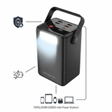 Porodo 80000mAh Power Bank with Built-in Cables & Flashlight
