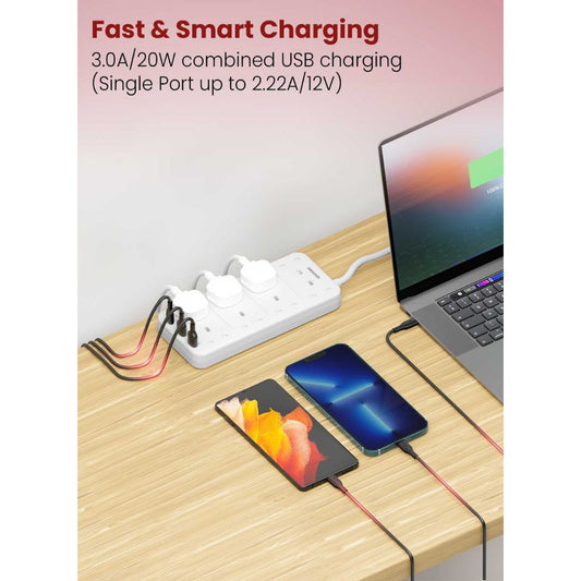 Moxedo 11 in 1 Power Strip 20W-2M Cable