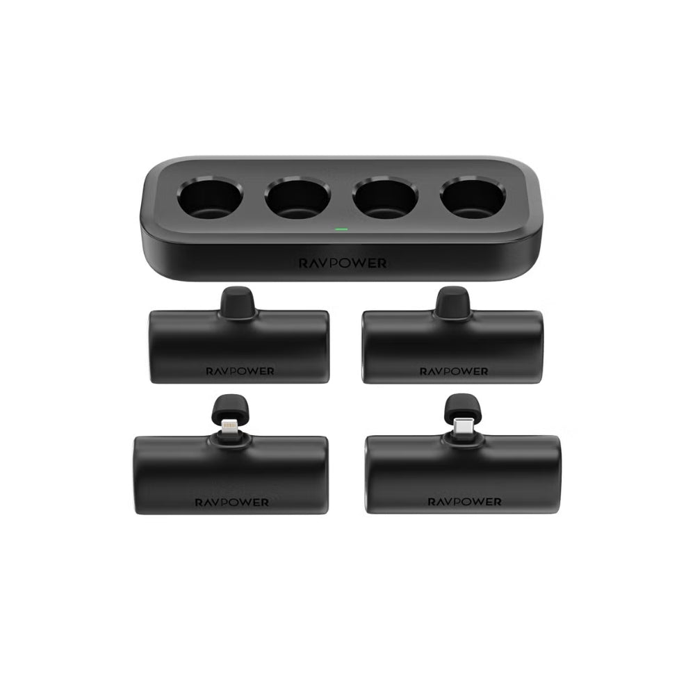 RAVPOWER 4-in-1 Power Bank Dock Station 20W PD (4×5000mAh) – Black