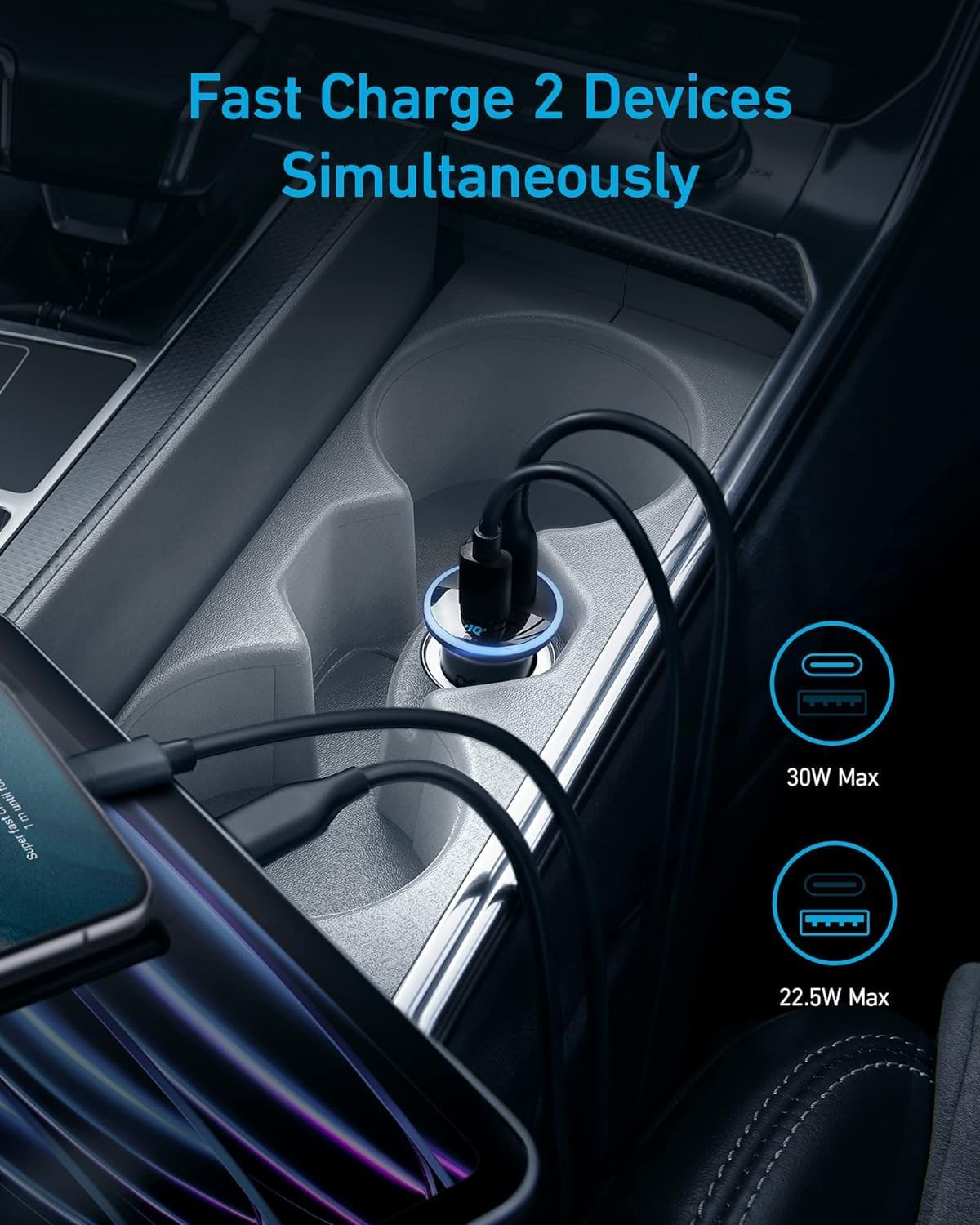 52W Dual-Port Fast Car Charger-Anker