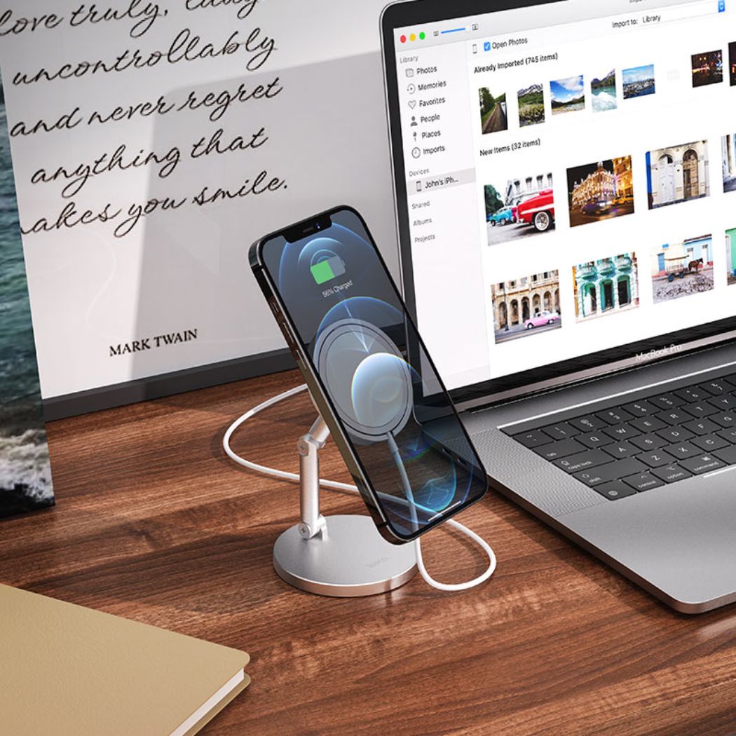 Desktop stand with magnetic wireless charger-Hoco