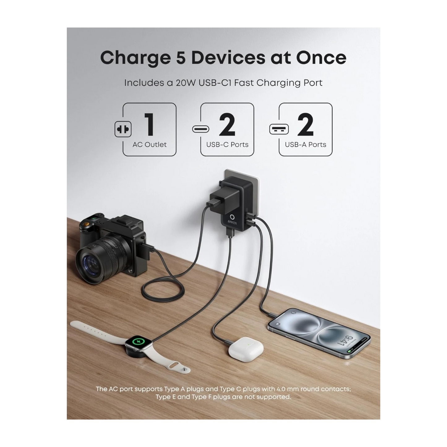 Anker Nano 5 in 1 Travel Adapter