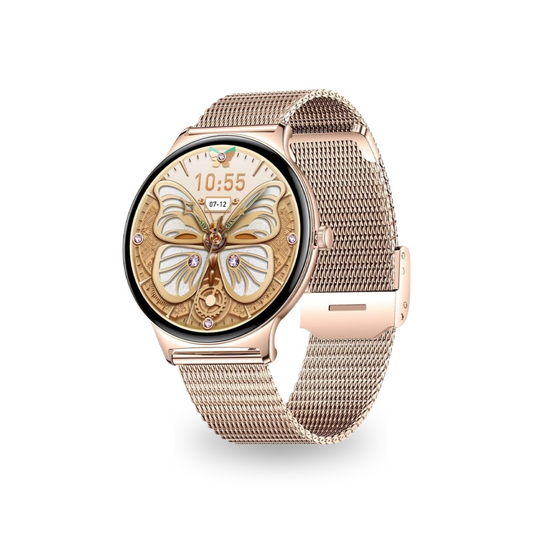 Moxedo Glory Women’s Smartwatch 1.5" AMOLED-Steel Strap & Fitness Tracker