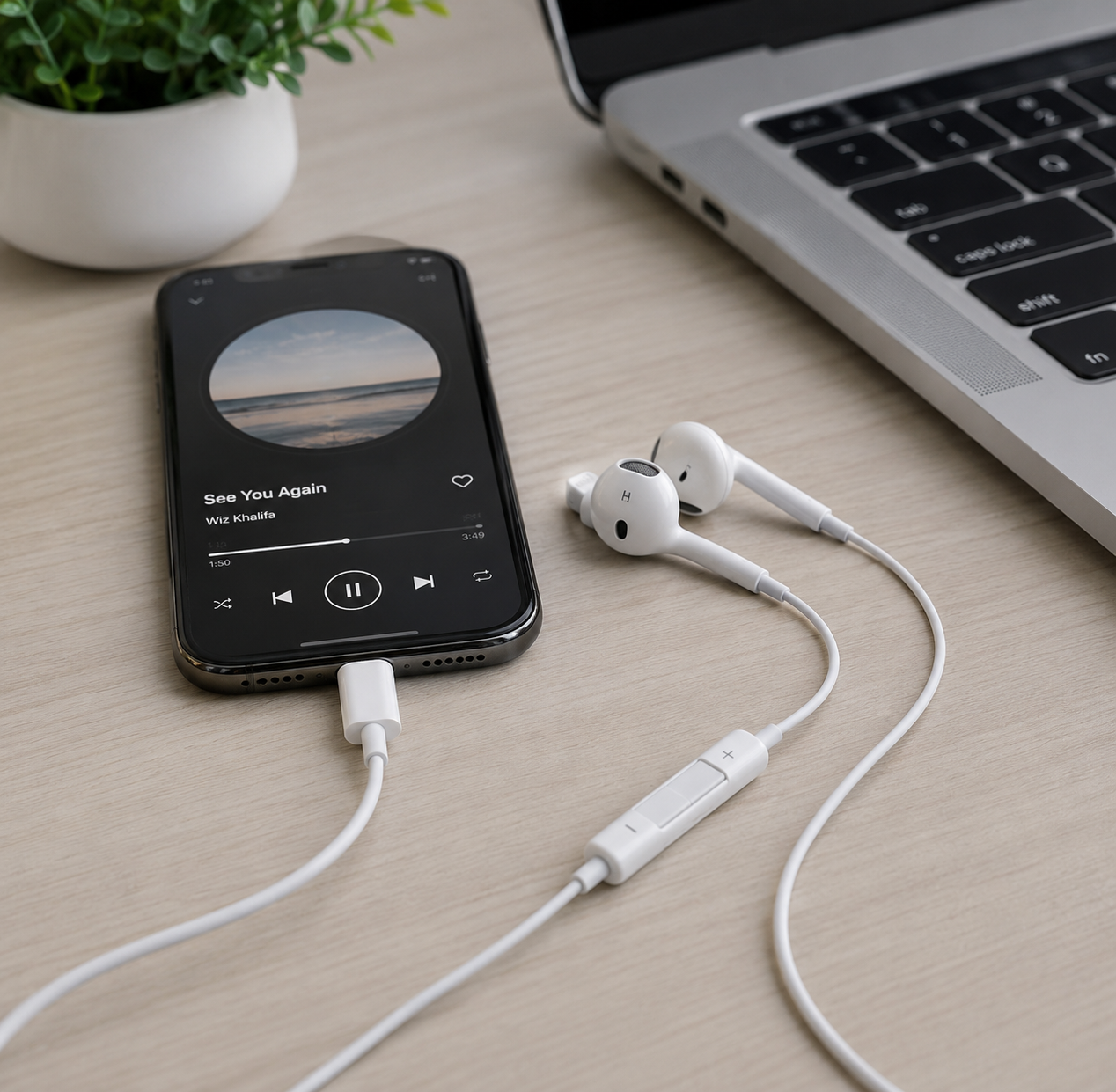 Stereo Earphone With Lightning Connector - Green Lion