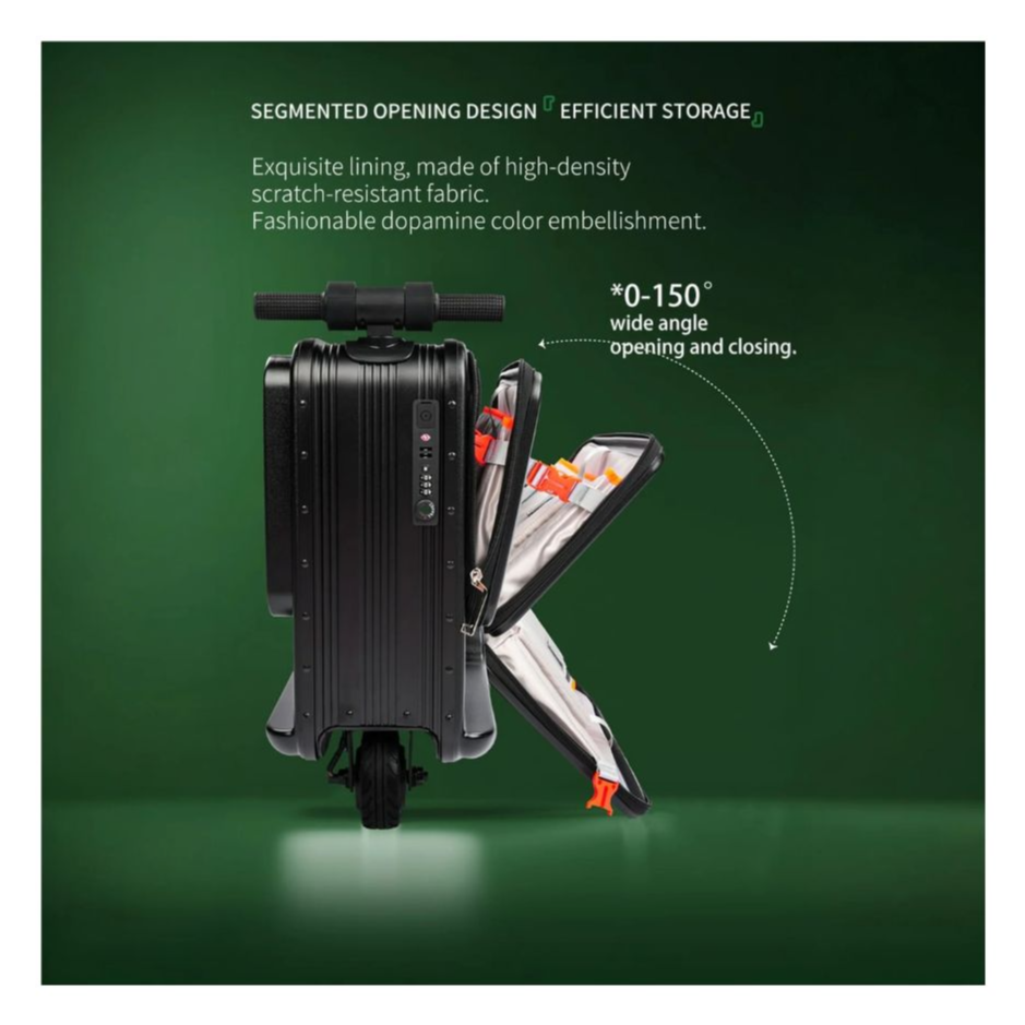 BEKE 20" Smart Rideable Electric Luggage with App Control,Lifting Handle & Foot Pedals