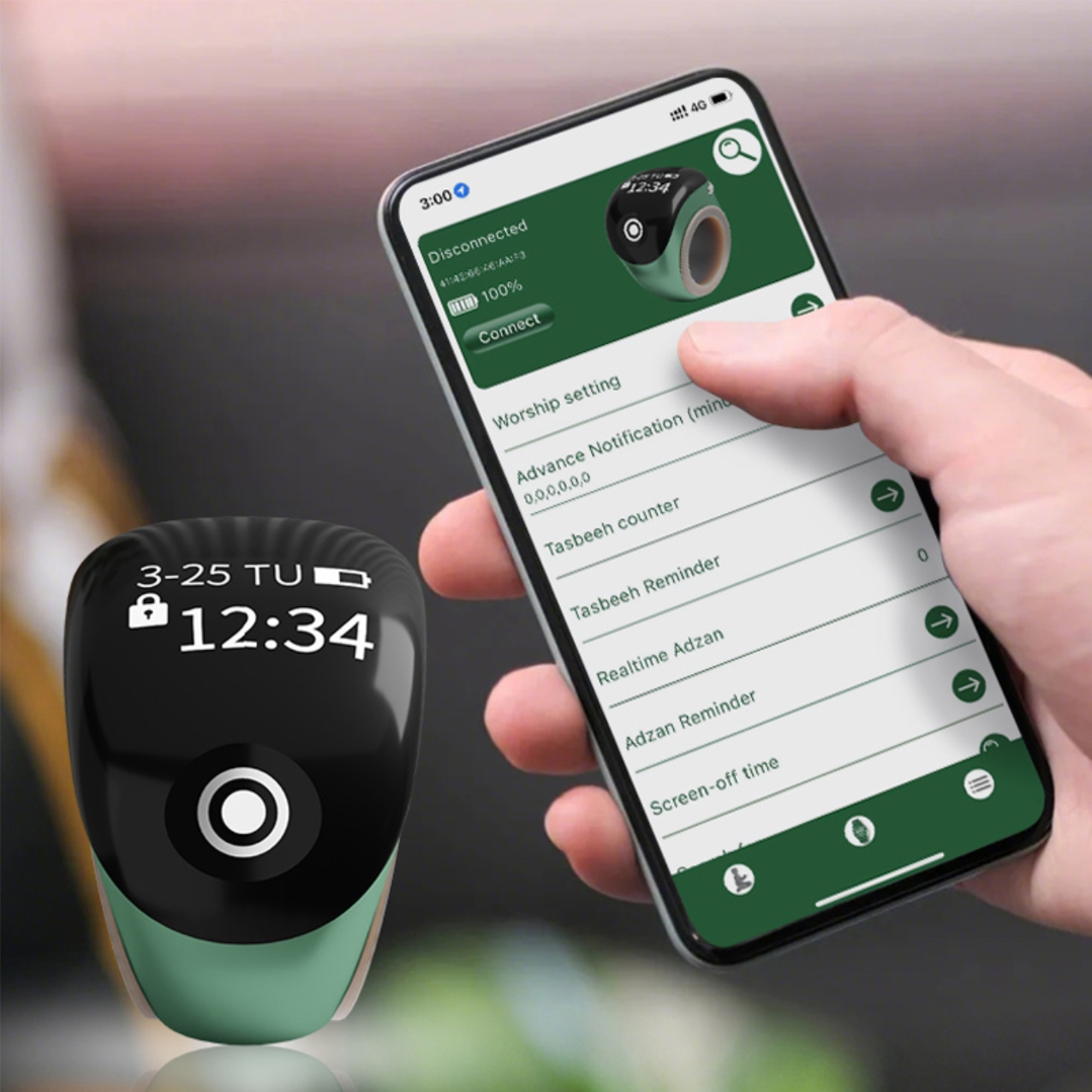 Smart Tasbih Ring Digital Counter with LED Display S8 Pro