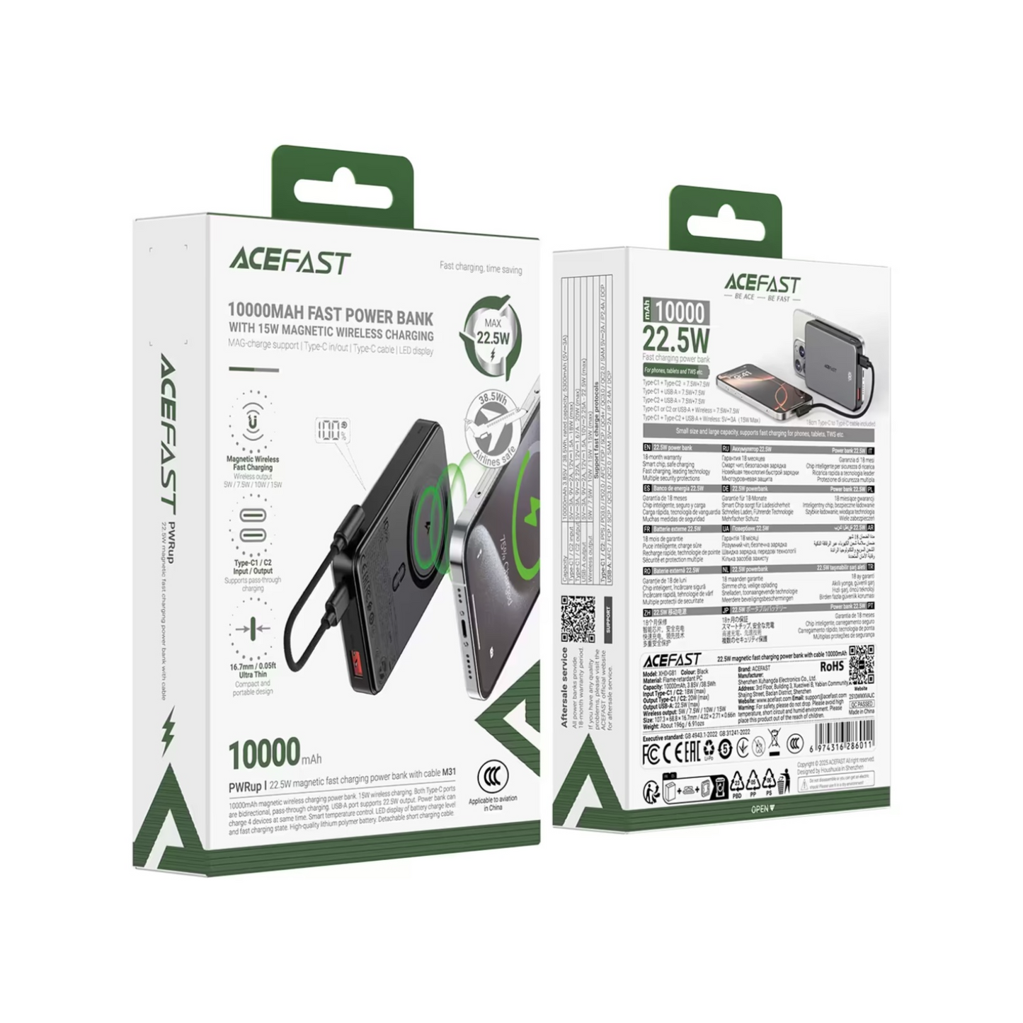 ACEFAST M31 22.5W Magnetic Wireless Power Bank 10000mAh