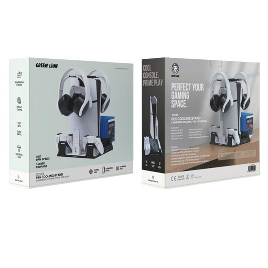 Ps5 Cooling Stand Charging Station-Green Lion