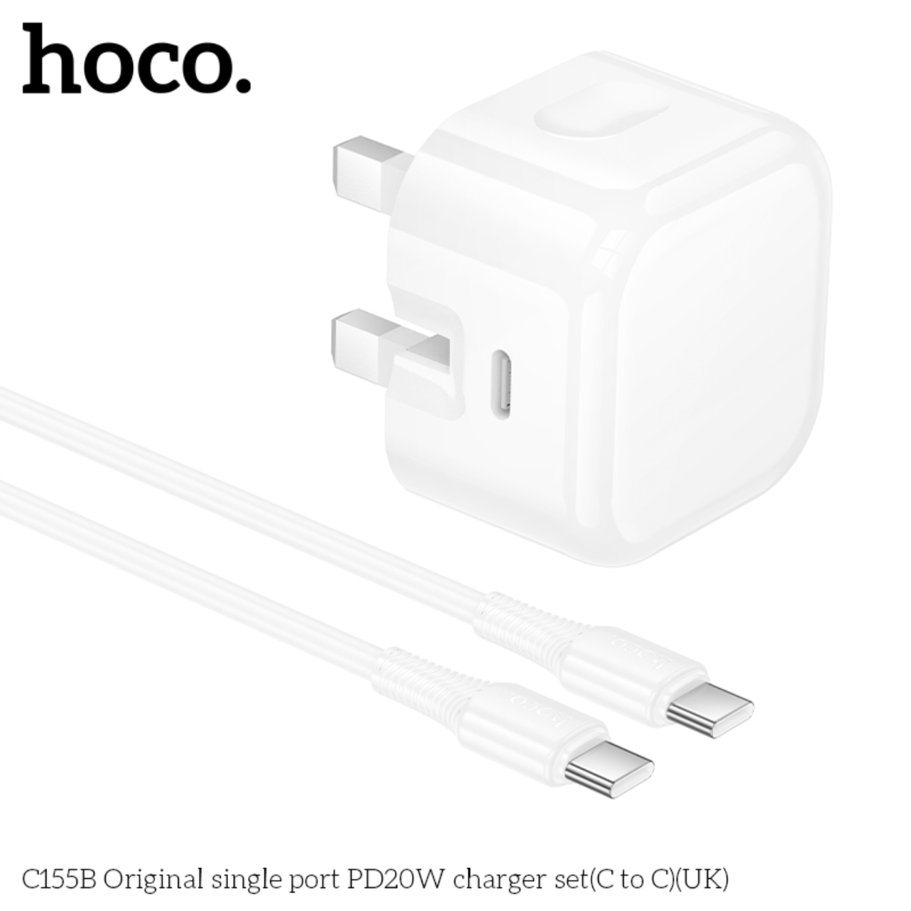 Hoco 20W USB-C Fast Charging Adapter with UK Plug