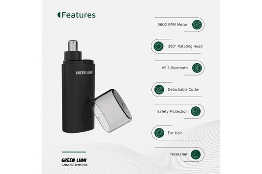 Green Lion Nose and Ear Hair Trimmer - Precision and elegance in one device
