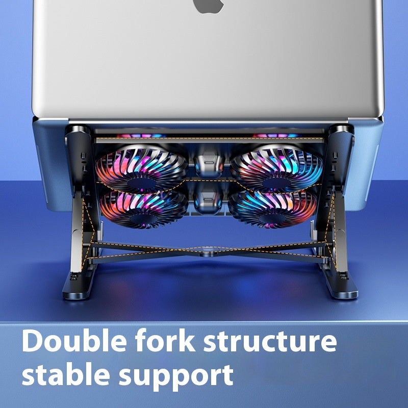 Foldable Laptop Stand with Cooling Fans(Silver Color)