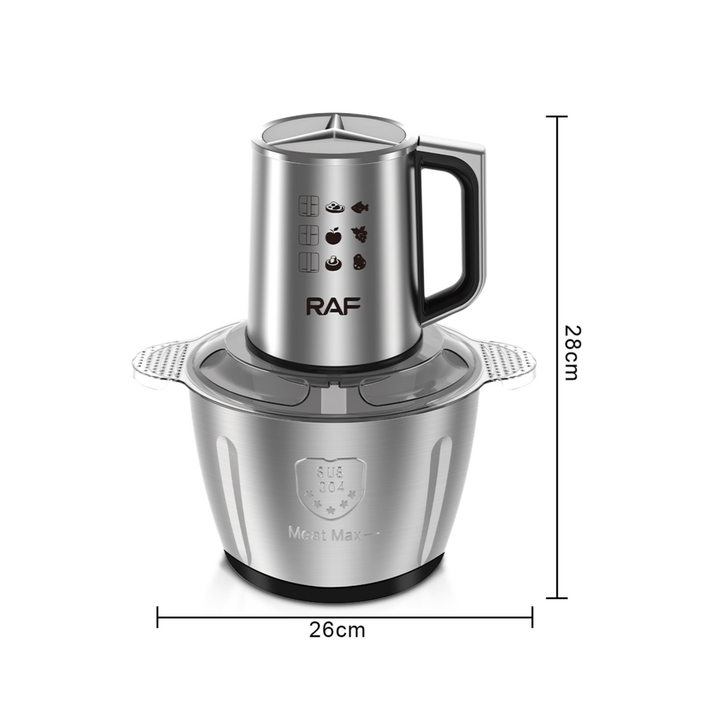 Stainless Steel Food Processor 3L-Raf