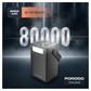 Porodo 80000mAh Power Bank with Built-in Cables & Flashlight