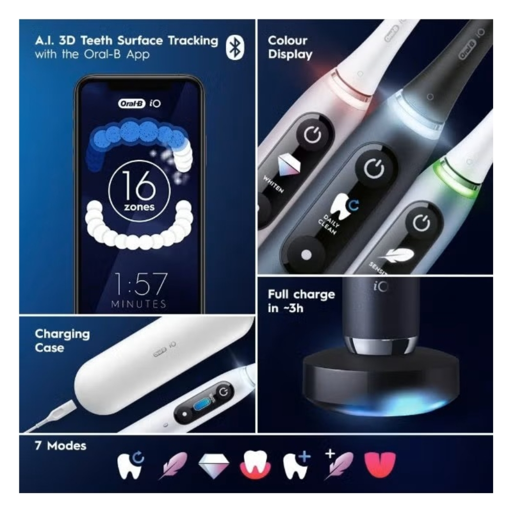 Oral-B iO Series 9N Electric Toothbrush with Charging Travel Case-Black Onyx