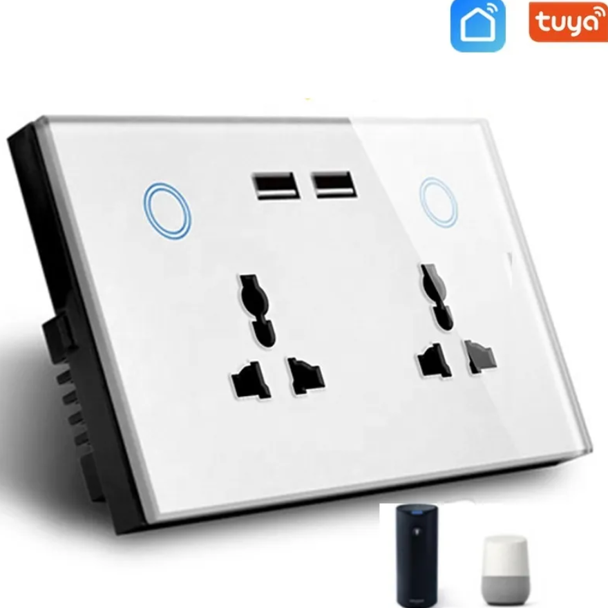 Smart Double Socket With Usb Port(White) Smart Double Socket With Usb Port(White)