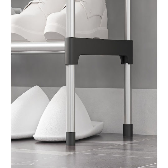 Metal Shoe Organizer With 6 Shelves In Black