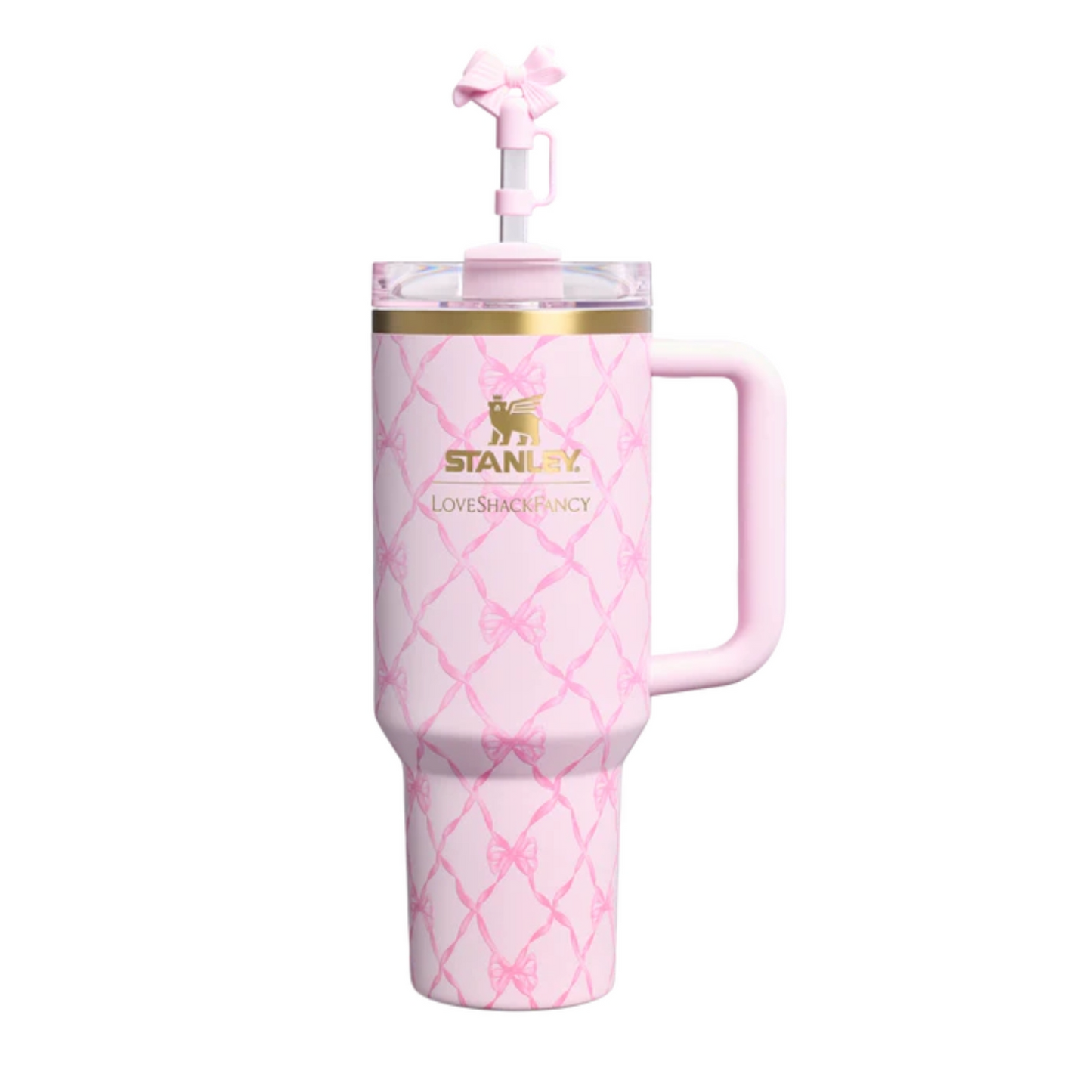 Stanley Holiday Quencher H20 FlowState Tumbler 40oz-Baby Bow Pink