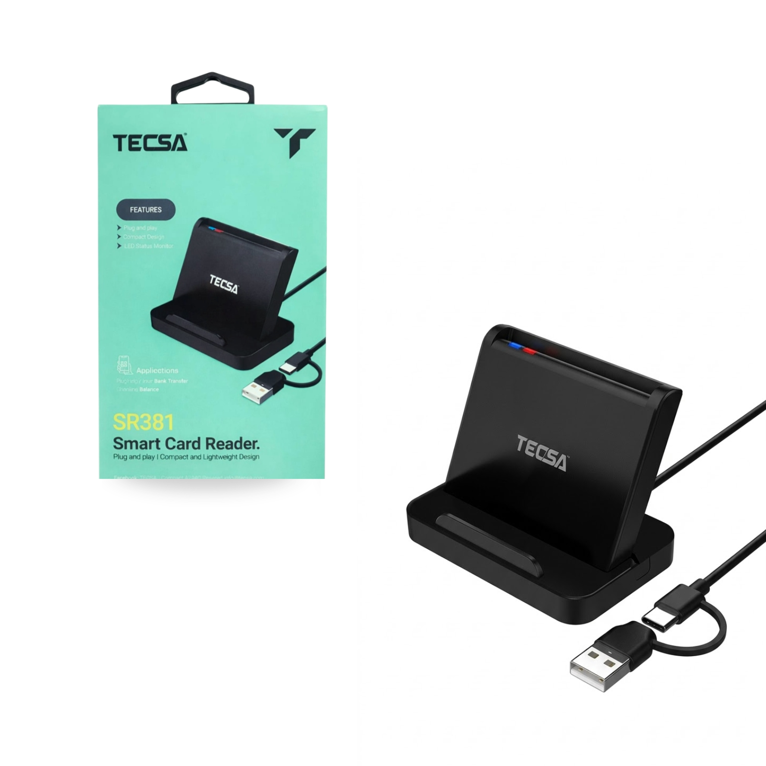 قارئ بطاقة حكومي ذكي Tecsa بمنفذ USB-C قارئ بطاقة حكومي ذكي Tecsa بمنفذ USB-C